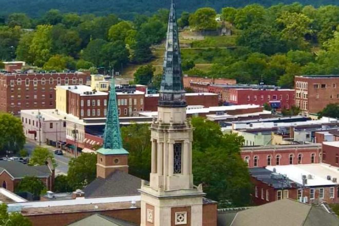 Downtown church steeples