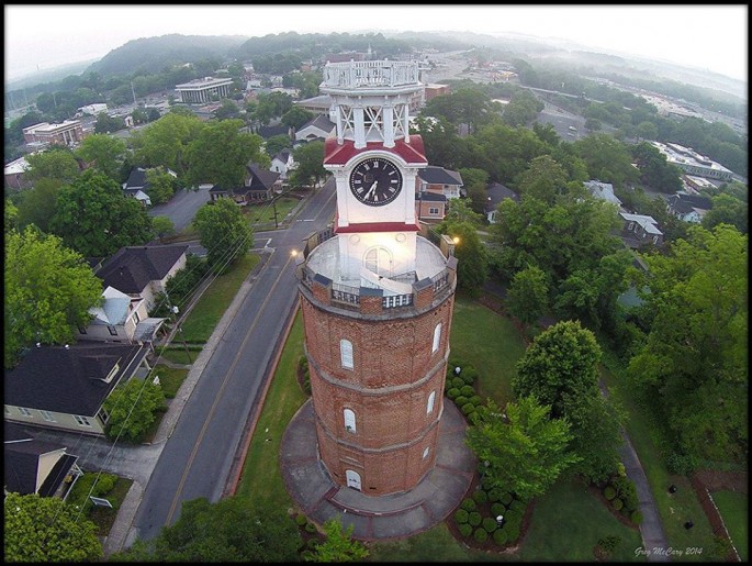 City Clocktower- Greg McCary - drone 05-2014