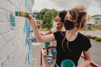 Rome Mural Colab artists Xaivier Ringer and Ellie Borromeo