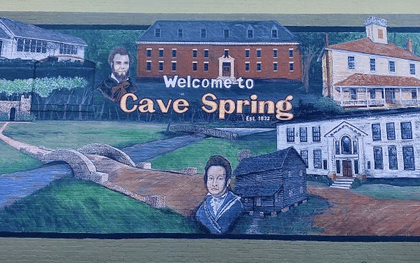cave spring mural painted by painted by John W. Christian