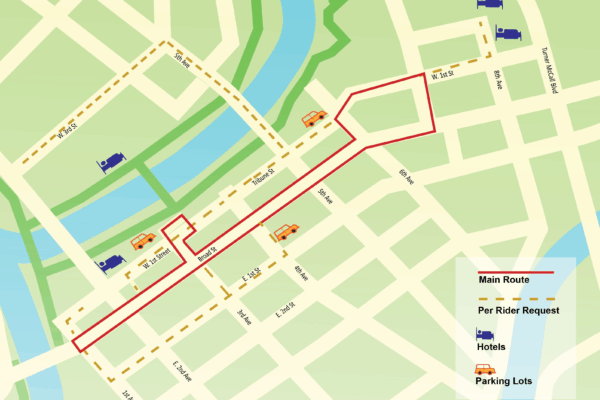 Roman Chariot service map
