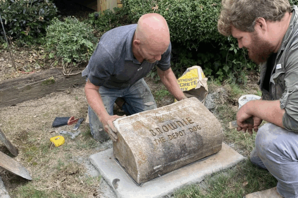 brownie the depot dog new home