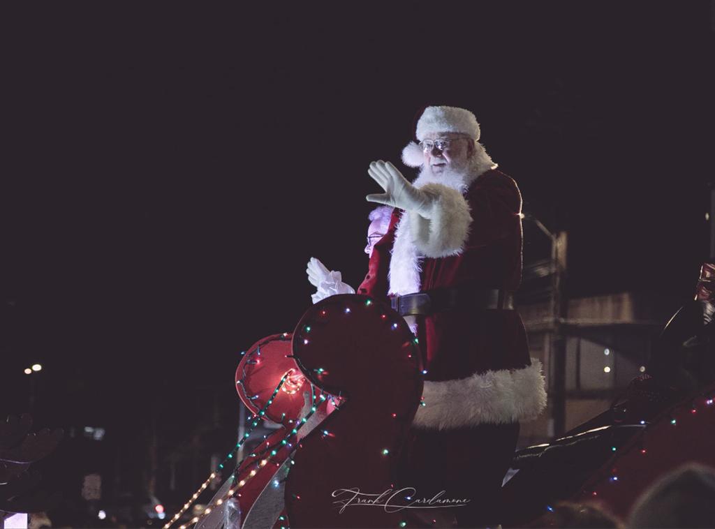 santa at Christmas tmas parade downtown rome