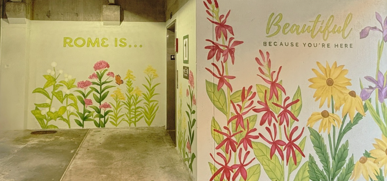 rome is beautiful mural