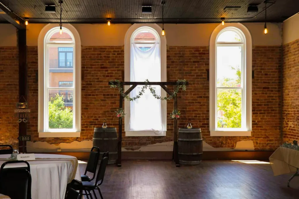 rome area history center wedding set up