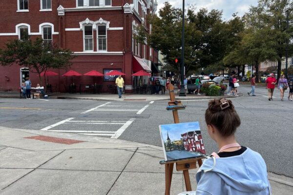 Artist painting in Georgia's Rome Plein Air Showcase