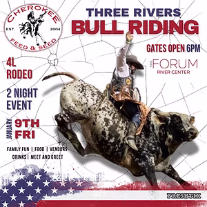 bull riding rodeo at the forum river center