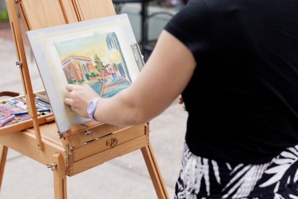 Artist painting in Georgia's Rome Plein Air Showcase