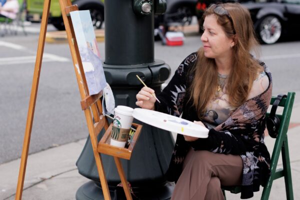 Artist painting in Georgia's Rome Plein Air Showcase