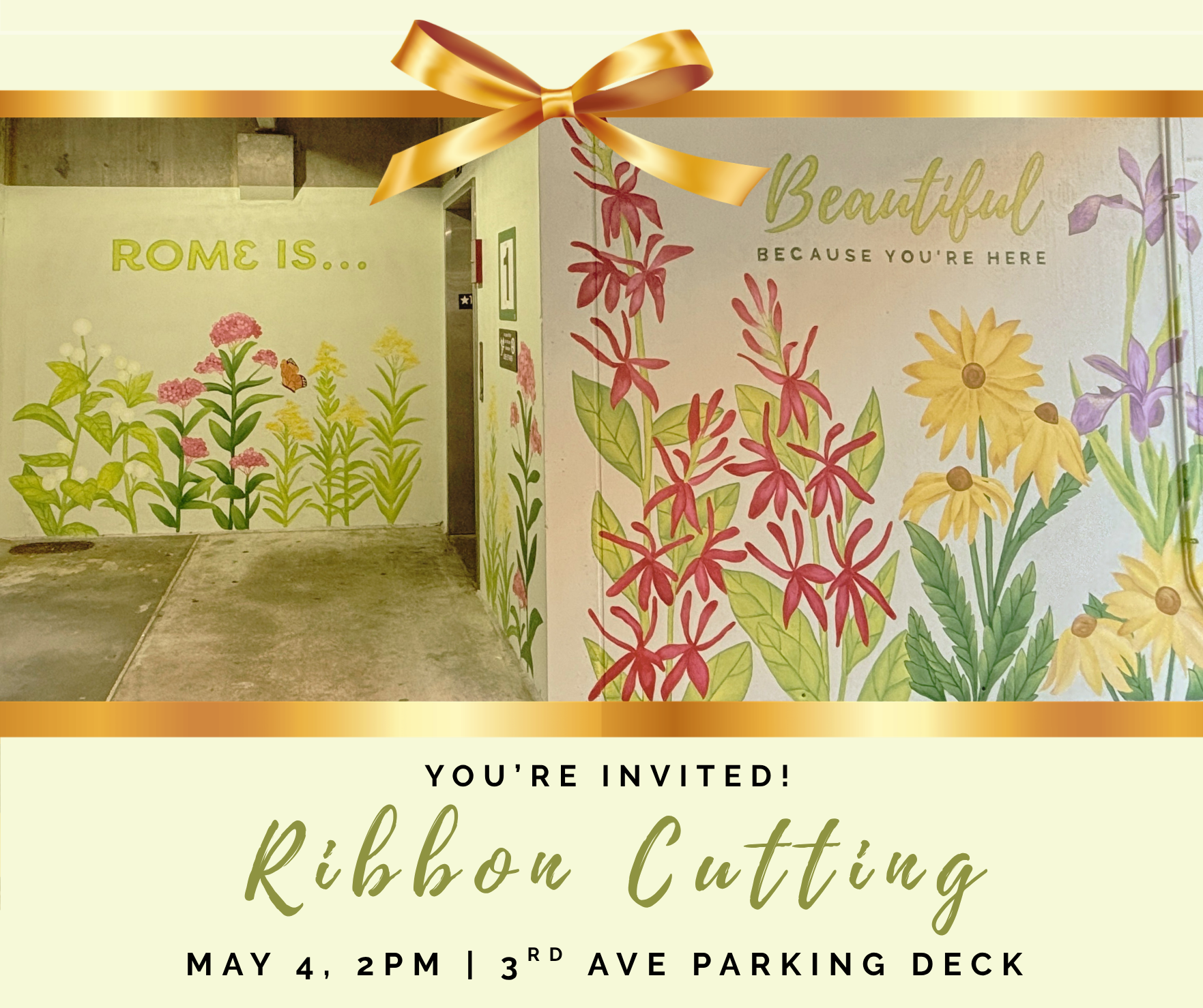 rome is beautiful ribbon cutting